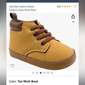 Carter’s baby boy tan work boots 6-9 months